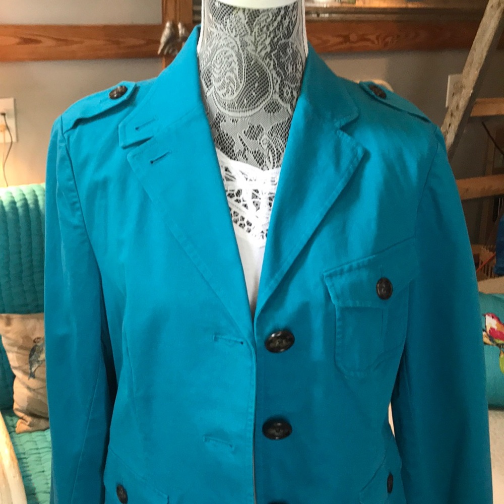 Talbots aqua jacket - Picture 2 of 7